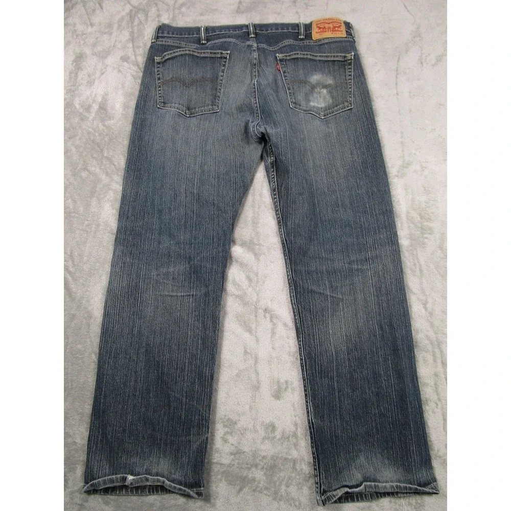 Levis‎ 505 Jeans Mens 38x30 Blue Denim Distressed Pockets Cotton Modern